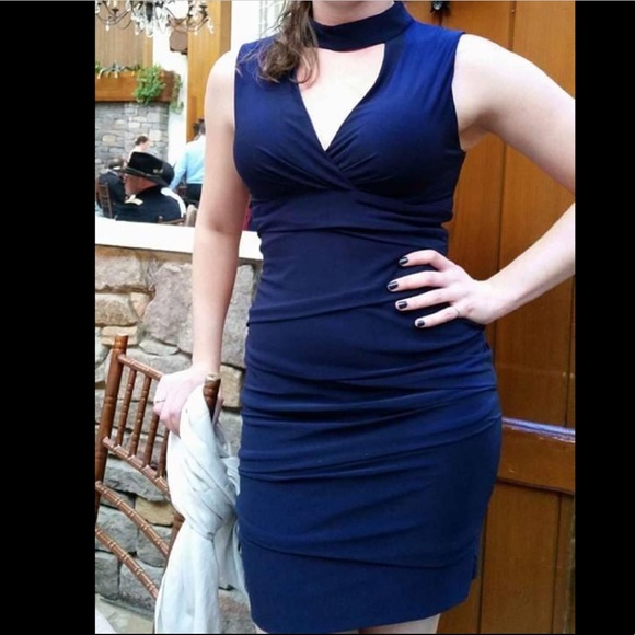 Navy blue B. darlin cocktail dress - Picture 1 of 3